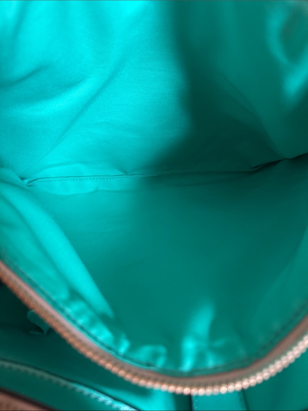 Coach Beige Signature Tote with Teal Trim and Straps - Picture 4 of 7